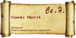 Csenki Henrik névjegykártya