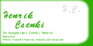 henrik csenki business card